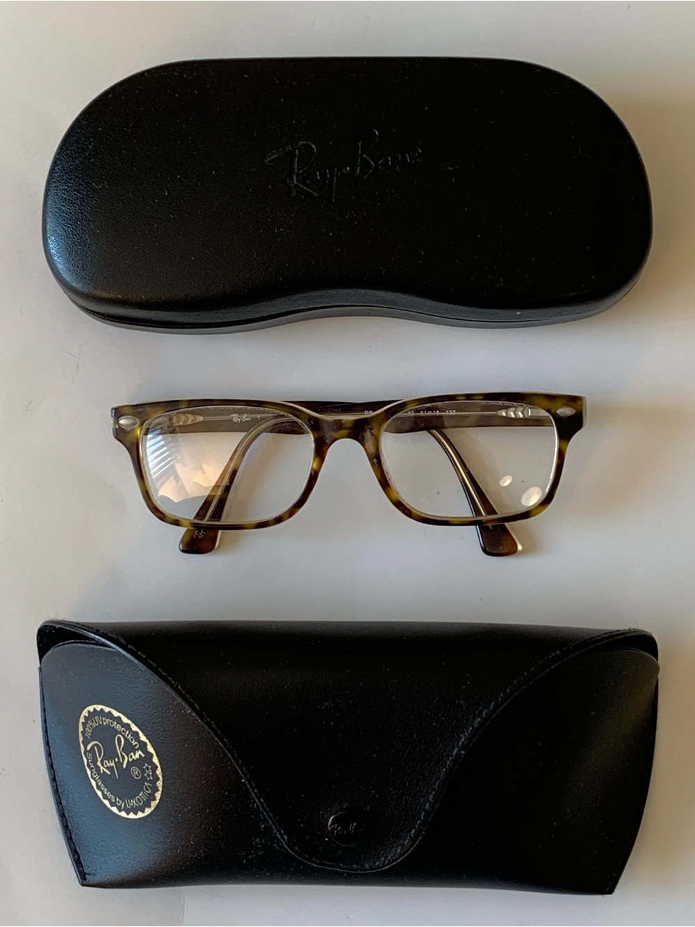 Ray-Ban RB5285 Tortoise Eyeglass Frames 51-18-135 + 2 Cases Dark Havana